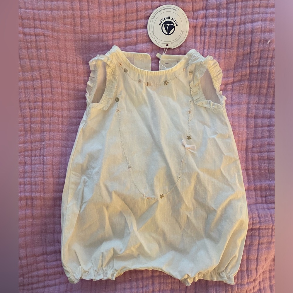 Beautiful heirloom Petit Bateau romper 3 months